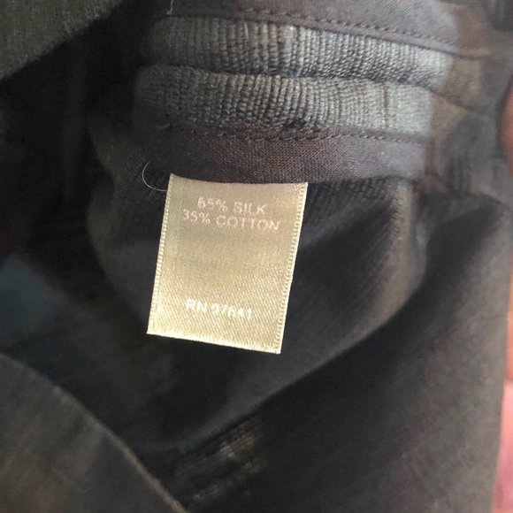 Black silk/cotton blend jacket with front tie closure - Picture 11 of 14